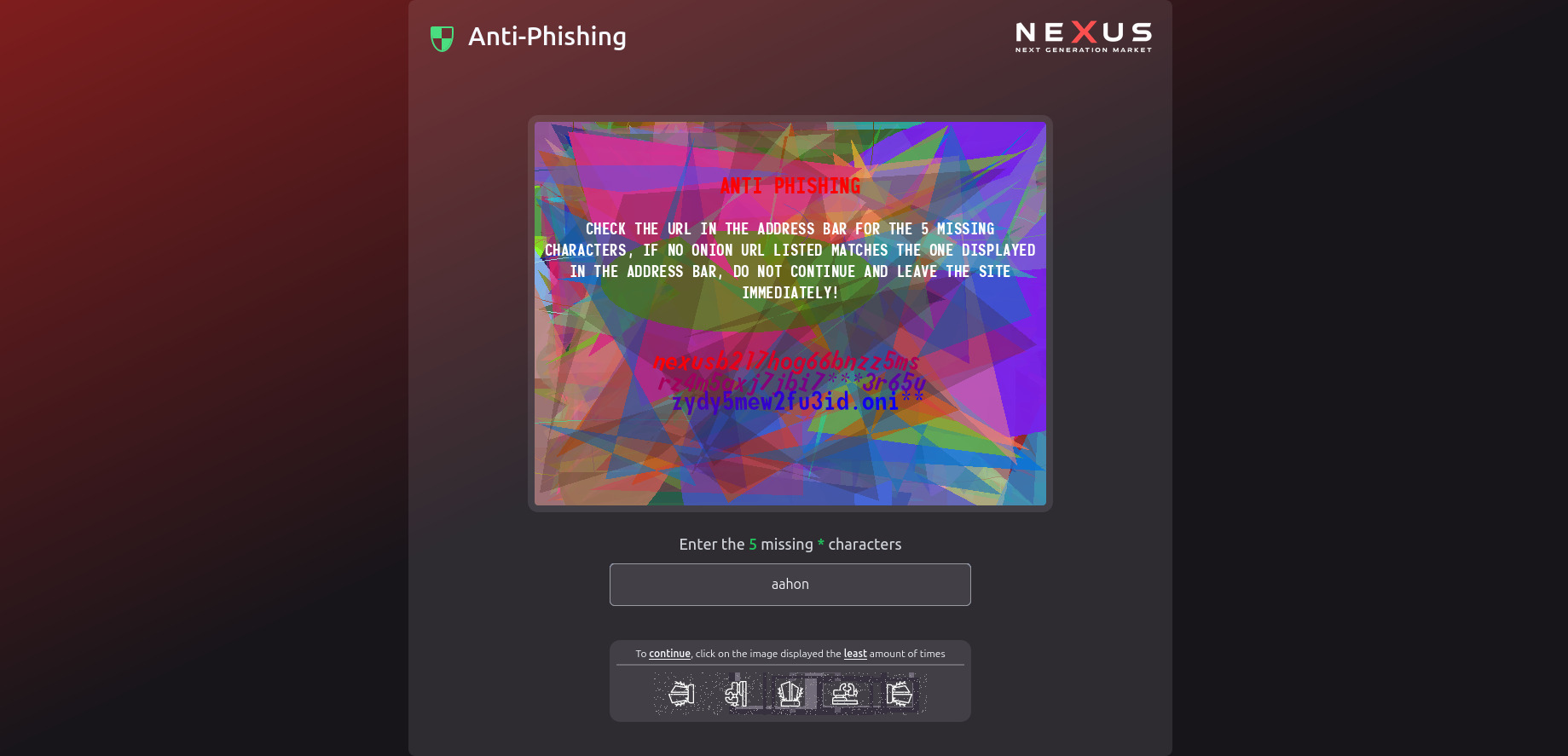 Nexus Market Anti Phishing